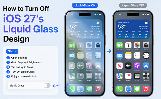 turn off ios 27 liquid glass design