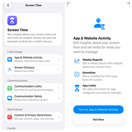 turn on app website ability