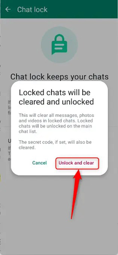 unlock and clear locked chats