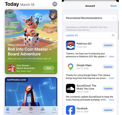 update apps from app store