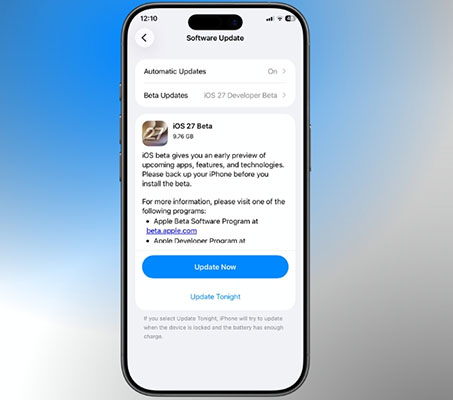 update to ios 27 beta