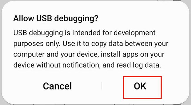 usb debugging prompt
