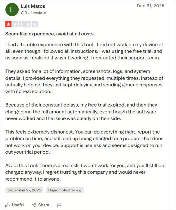 imyfone lockwiper negative feedback