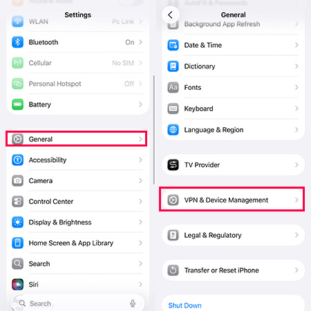 vpn and device management