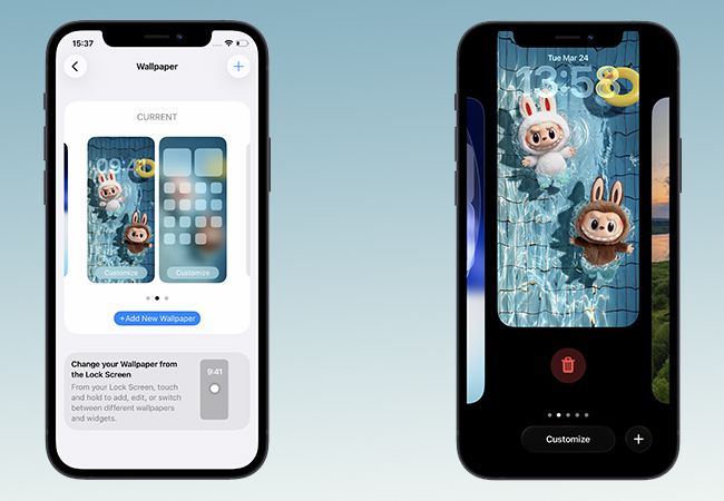 wallpaper settings vs lock screen collection
