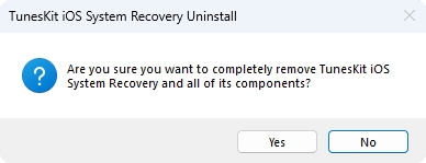 confirm uninstall on Windows